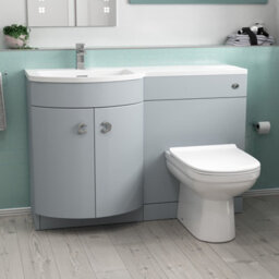 Nes Home 1100mm Matte Grey Left Hand Basin Vanity, Wc Unit & Back To Wall Toilet - thumbnail 2