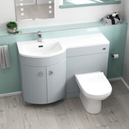 Nes Home 1100mm Matte Grey Left Hand Basin Vanity, Wc Unit & Back To Wall Toilet - thumbnail 5