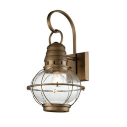 Luminosa Lighting Elstead Kichler Bridgepoint Outdoor Wall Lantern Natural Brass, Ip44