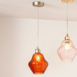 Pacific Lifestyle Lisbon Orange Optic Diamond Glass Pendant