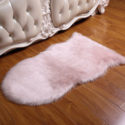 Living And Home Luxurious Exquisite Comfortable Pink Irregular Shaped Ultra-Soft Plush Shaggy Area Rug 90Cm (L) X 60Cm (W) - thumbnail 1