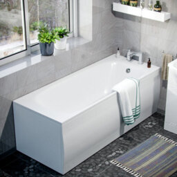 Nes Home Abermule Bathroom Basin Flat Pack Vanity Unit Toilet And Bath Suite White - thumbnail 5