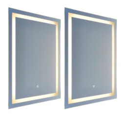 First Choice Lighting Set Of 2 Stewart - Led Bathroom Mirrors 80 X 60Cm Touch Operated - thumbnail 1