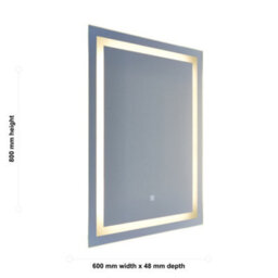 First Choice Lighting Set Of 2 Stewart - Led Bathroom Mirrors 80 X 60Cm Touch Operated - thumbnail 3
