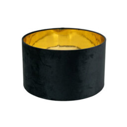 Valuelights Reni Black Velvet & Gold Inner Drum Ceiling Lamp Shade (D)35Cm - thumbnail 7