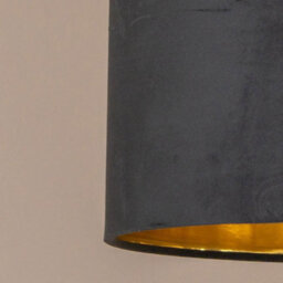Valuelights Reni Black Velvet & Gold Inner Drum Ceiling Lamp Shade (D)35Cm - thumbnail 4