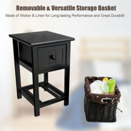 Gainoom Set Of 2 Chest Of Drawers Side Table Beside Table Nightstand W/ Removeable Baskets - thumbnail 5