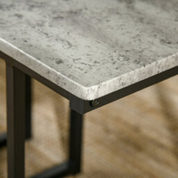 Homcom Dining Table Set, Concrete Effect Table And Chairs For 4 People, Grey - thumbnail 8