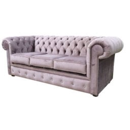 Chesterfield Original Thomas 3 Seater Sofa Settee Tuscany Lavender In Classic Style - thumbnail 2