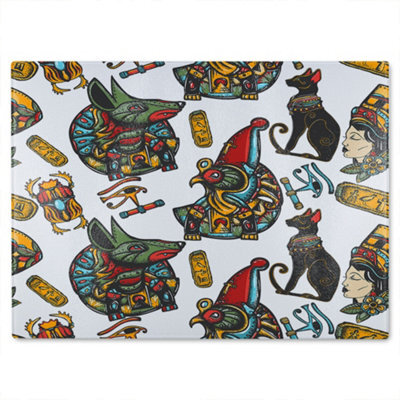 Benjamin Tate Design Queen Cleopatra History Glass Chopping Boarddesigner Style - image 1