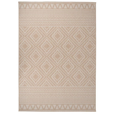 Berkfield Outdoor Flatweave Rug 140X200 Cm Brown Stripes