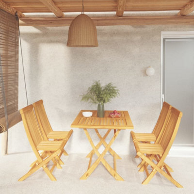Berkfield 5 Piece Garden Dining Set Solid Teak Wood - image 1