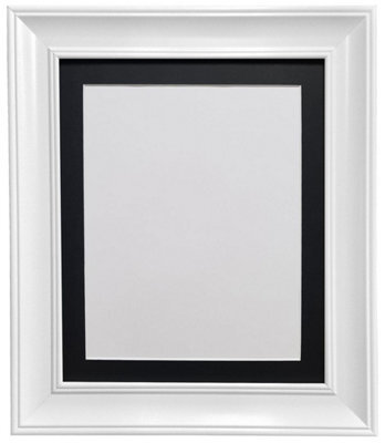 Frames By Post Scandi Vintage White Frame With Black Mount For Image Size 14 X 11 Inch - image 1