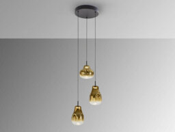 Luminosa Lighting Luminosa Aledis Cluster Pendant Ceiling 3 Light Black, Gold Led 3000K - Uk Stock - thumbnail 4
