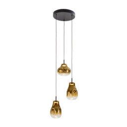 Luminosa Lighting Luminosa Aledis Cluster Pendant Ceiling 3 Light Black, Gold Led 3000K - Uk Stock - thumbnail 5