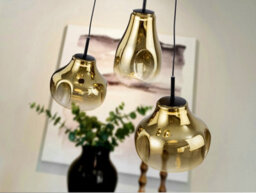 Luminosa Lighting Luminosa Aledis Cluster Pendant Ceiling 3 Light Black, Gold Led 3000K - Uk Stock - thumbnail 3