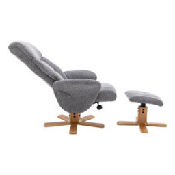 Morris Living The Giza - Fabric Swivel Recliner Chair & Matching Footstool In Lake Blue - thumbnail 5