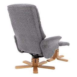 Morris Living The Giza - Fabric Swivel Recliner Chair & Matching Footstool In Lake Blue - thumbnail 7