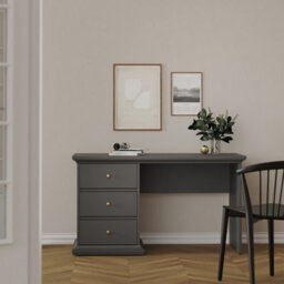 Furniture To Go Paris 3 Drawer Desk In Matt Grey - thumbnail 7