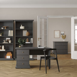 Furniture To Go Paris 3 Drawer Desk In Matt Grey - thumbnail 6