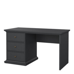 Furniture To Go Paris 3 Drawer Desk In Matt Grey - thumbnail 3