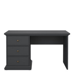 Furniture To Go Paris 3 Drawer Desk In Matt Grey - thumbnail 2
