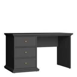 Furniture To Go Paris 3 Drawer Desk In Matt Grey - thumbnail 1