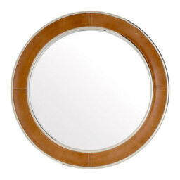 Orsina Tan Genuine Leather Wall Mirror