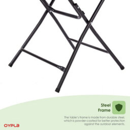 Oypla 80Cm Round Folding Heavy Duty Outdoor Rattan Patio Garden Bistro Table - thumbnail 5