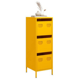 Berkfield Highboard Mustard Yellow 39X35X103.5 Cm Steel