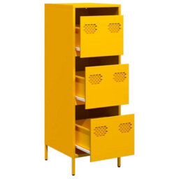 Berkfield Highboard Mustard Yellow 39X35X103.5 Cm Steel - thumbnail 4