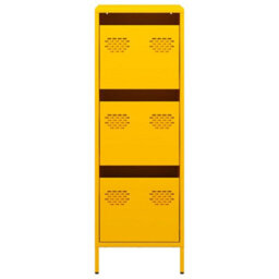 Berkfield Highboard Mustard Yellow 39X35X103.5 Cm Steel - thumbnail 5