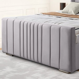 UKBEDFURNITURE Balmoral Wingback Silver Plush Valvet Upholstered Bed Frame Only- Blackboard - 48 Inch Headboard - thumbnail 3