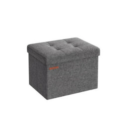 Songmics Multifunctional Ottoman, Cushioned Foldable Storage Bench With Lid, For Living Room, Hallway, Bedroom, Dark Grey - thumbnail 6