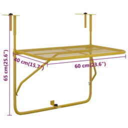 Walplus Balcony Table Gold 60X40 Cm Steel - thumbnail 7
