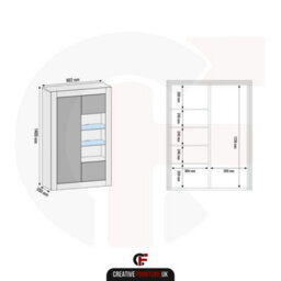 Creative Furniture Arcadia Display Cabinet 140Cm - Oak & White Gloss Doors And Led Lights - thumbnail 4