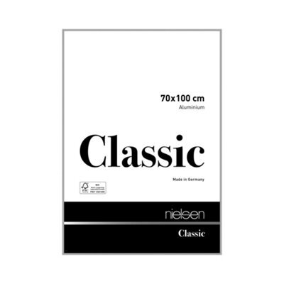 Nielsen Classic Polished Silver Aluminium Picture Frame 70X100Cm - With Float Glass And Push/turn Clips - image 1