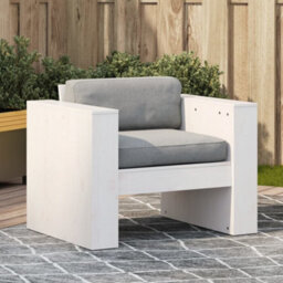 Walplus Garden Sofa White 79X60X62 Cm Solid Wood Pine - Cushion Not Included