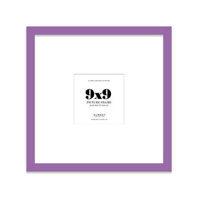 "9X9"" Purple Picture Frame - 9X9"" Square Frame With 6X6"" Mount For 9X9""/6X6"" Pictures Luxurious Style Room Decor, 1 Pack" - image 1
