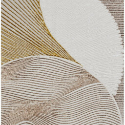 Beige Gold Geometric 8mm Thick Stain-Resistant Rug For Bedroom, Dining Room, Easy To Clean Modern Rug-160Cm X 230Cm - thumbnail 3