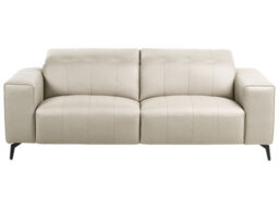 Beliani Modern 3-Piece Living Room Set 3-Seater 2-Seater Armchair Light Beige Faux Leather Adjustable Headrests - thumbnail 4