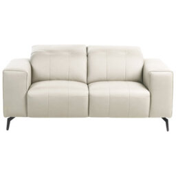 Beliani Modern 3-Piece Living Room Set 3-Seater 2-Seater Armchair Light Beige Faux Leather Adjustable Headrests - thumbnail 2