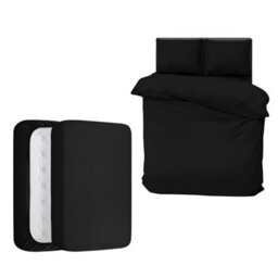 Aspire Homeware Black Duvet Cover Set, Soft Microfiber & Reversible, King (L)220Cm X (W)230Cm - thumbnail 1