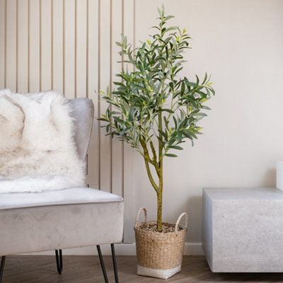 Scottish Everlastings Ltd. Scottish Everlastings 125Cm Artificial Olive Tree In Basket - image 1