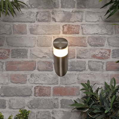 Litecraft Nura Stainless Steel Modern Outdoor Angled Led Wall Light - image 1