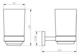 Affine Toothbrush Holder Wall Mount Tumbler Round Modern Chrome Bathroom Accessory - thumbnail 4