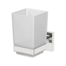 Aveli Toothbrush Holder Wall Mount Tumbler Round Modern Chrome Bathroom Accessory