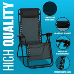 Set Of 2 Reclining Sun Lounger Outdoor Garden Beach Patio Summer Gravity Chair Foldable Loungers Chairs Sun Bed Bathing Relax - thumbnail 5