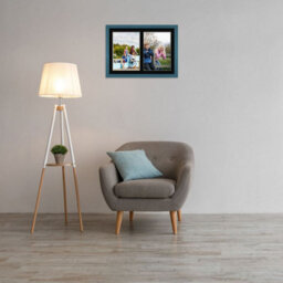 AK Frames 20X14 Navy Blue Modern Multi Photo Frame With Black Mount - Holds 2 Apertures (2X) A4 Photos - thumbnail 3