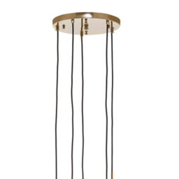Orsina Gold Finish Five Pendant Lights, 5 Adjustable Hanging Lights, Globe Light Lamp, Warm Metallic Ceiling Lights - thumbnail 4